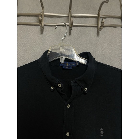 Ralph Lauren Shirt Men XXL Black Featherweight Mesh Casual Hybrid Pony Preppy - Picture 1 of 8